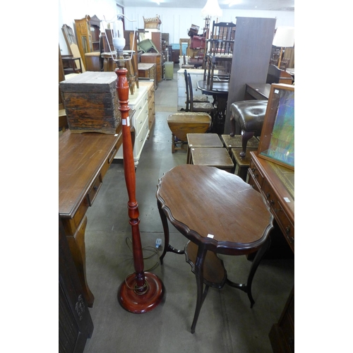 207 - An Edward VII mahogany occasional table and a mahogany standard lamp