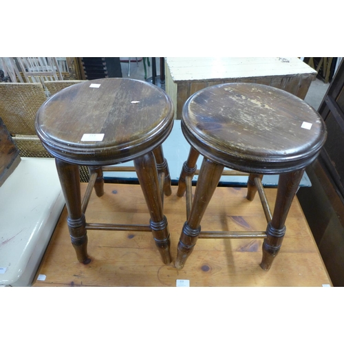 213 - A pair of beech stools