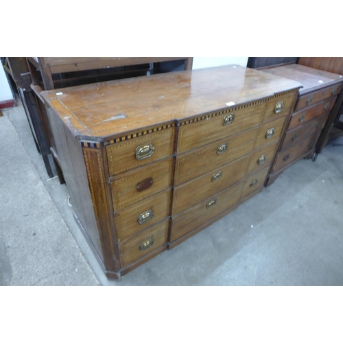 216 - An 18th Century Dutch inlaid mahogany breakfront chest of drawers