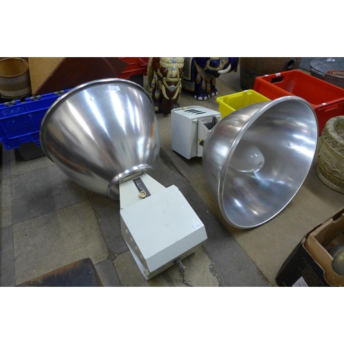 263 - A pair of large industrial lights