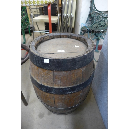 271 - A Victorian coopered oak barrel