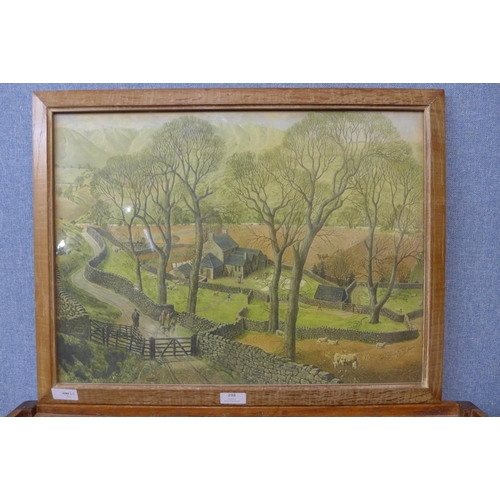 298 - A McIntosh Patrick (Scottish) print, Springtime in Eskdale, framed