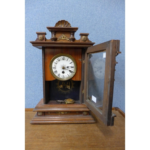 321 - An American walnut and gilt shelf clock