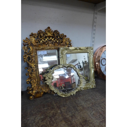 326 - Three small gilt framed mirrors