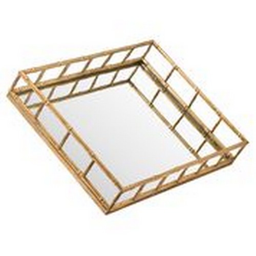 1517 - A gilt bamboo effect mirrored tray, 48 x 37cms (2080116)   #