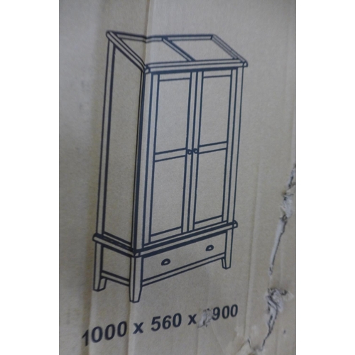 1739 - A Florence grey painted two door four drawer gents wardrobe BOXED UNCHECKED (SW-GWR-G)   *This lot i... 