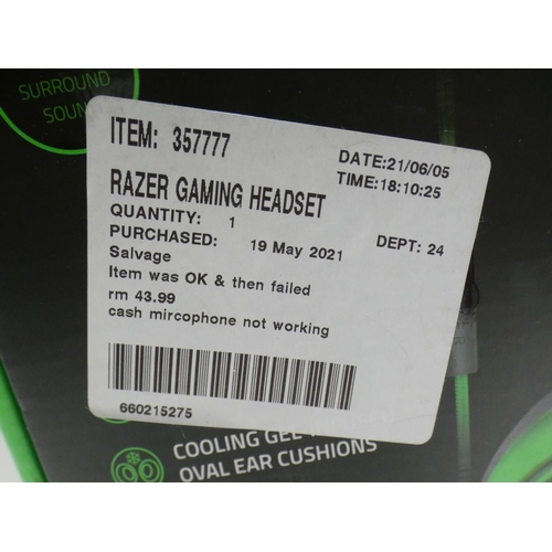 3089 - Razer Gaming Headset (Kraken Green)  (231-296) * This lot is subject to VAT