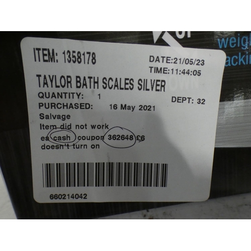 3231 - Silver/Black Taylor Bathroom Scales (231-108) * This lot is subject to VAT