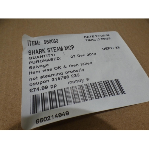 3518 - Shark Steam Mop (model:- S6003UKCO), RRP £109.99 + VAT    (231-167) * This lot is subject to VAT