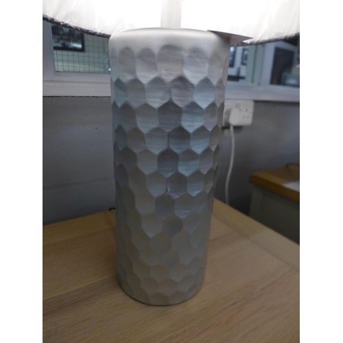 1331 - A Jem silver honeycomb lamp with grey velvet shade (slight marks)(2069937)   #