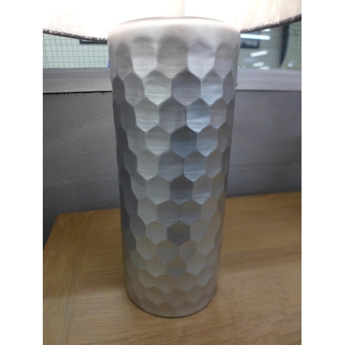 1332 - A Jem silver honeycomb lamp with grey velvet shade (2069937)   #