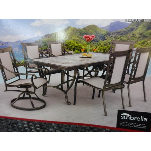 1572 - An Agio Turner 7 Piece Sling Dining Set, Rrp £1083.33 + Vat    (4059-4 ) * This Lot Is Subject To Va... 