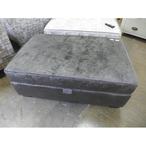 1588 - A copper and charcoal velvet storage footstool