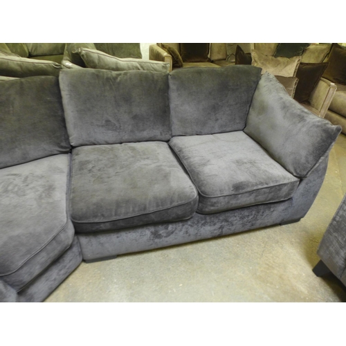 1596 - A charcoal upholstered corner sofa