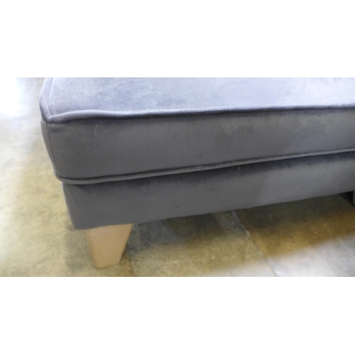 1597 - A grey velvet footstool