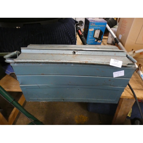 2372 - Blue cantilever workbox plus qty. of tools & green filing tin