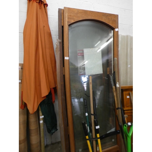 2382 - 5 Teak framed windows, approx. 8ft x 2ft