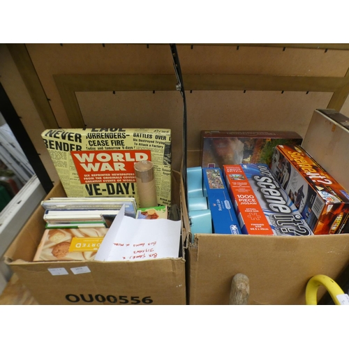 2416 - Box of misc. books, games & jigsaws