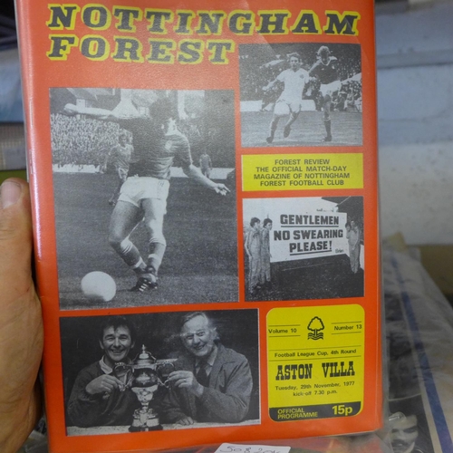 2116 - Selection of football programmes; Scotland, Nottingham Forest, etc.