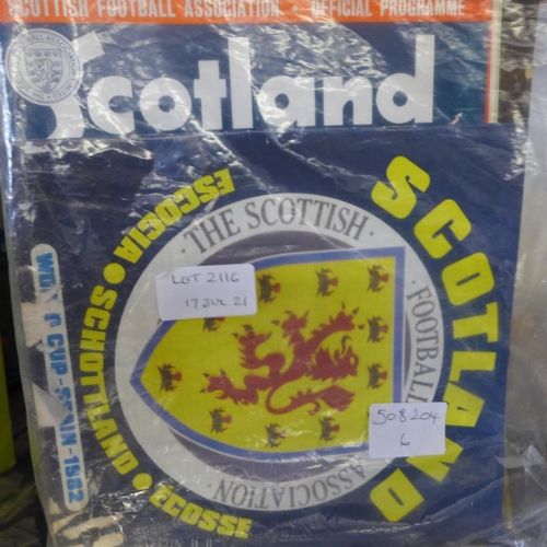 2116 - Selection of football programmes; Scotland, Nottingham Forest, etc.