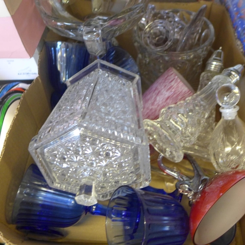 2134 - Box of cut glass & glassware