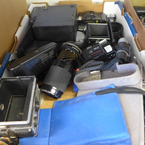 2139 - 2 Boxes of vintage & more recent photography equipment