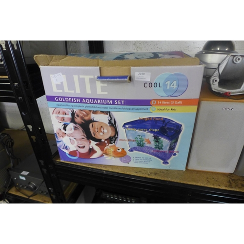 2190 - Elite Cool 14 starter fish tank with pump