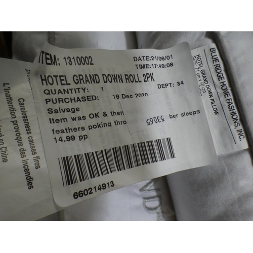 3516 - Two Hotel Grand Down Roll Jumbo Pillows and Charisma Ribbed/Bumpy Bath Towel (231-174, 185) * This l... 