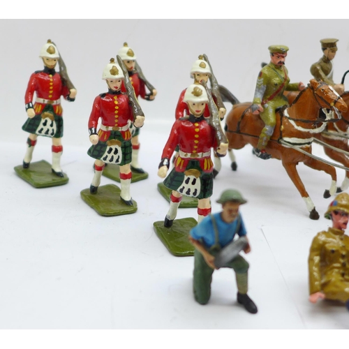 646 - A collection of metal model military figures