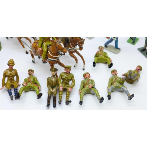 646 - A collection of metal model military figures