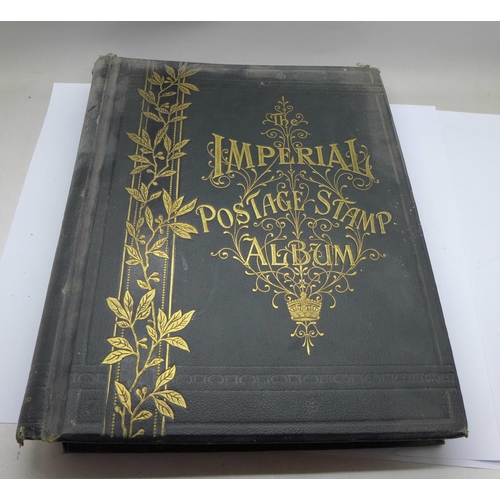 684A - A Stanley Gibbons, The Imperial Postage Stamp Album, 1892, with some stamps (first ever SG album con... 