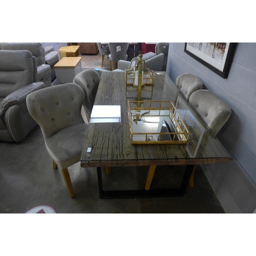 1521 - A Chennai 180cm dining table and four Arlo taupe dining chairs