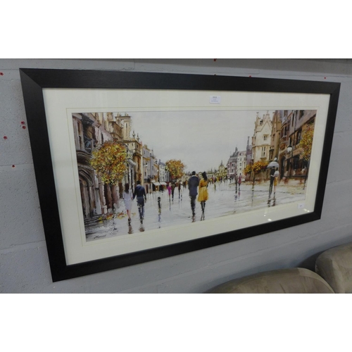 1524 - A Richard Macneil framed print, Street After Rain, 50 x 100 (PPFPPR41276144)   #