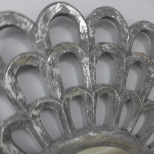 1538 - An Odyssey metallic effect silvered wall mirror (2060640)   #