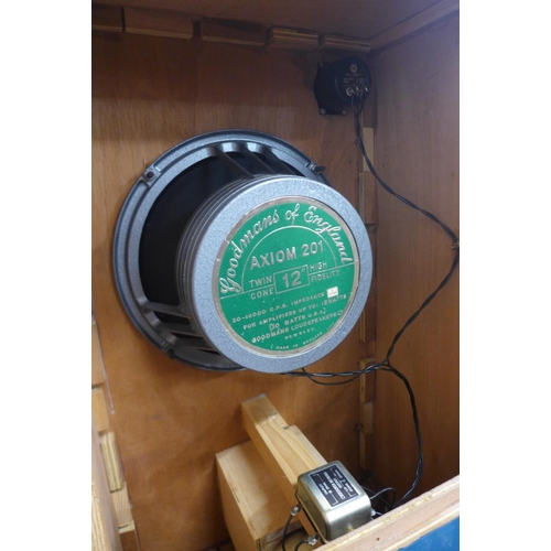 89 - A pair of teak speakers