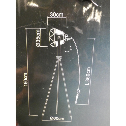 3045 - Myrtle black metal tripod floor lamp (160cm tall) * This lot is subject to VAT