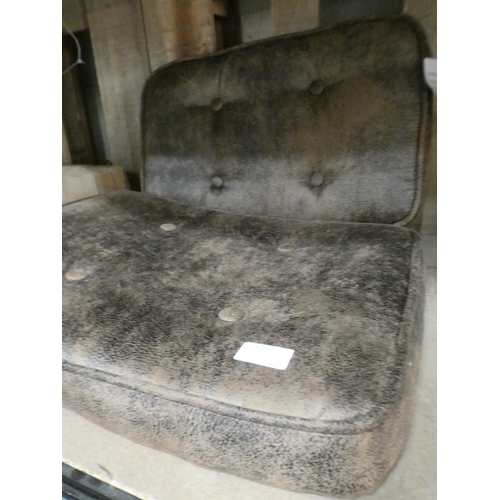 3063 - Brown upholstered swivel desk chair * This lot is subject to VAT