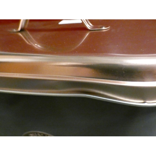 3068 - Grey and copper effect metal bread bin