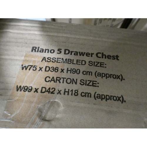 3083 - Riano five drawer black chest * This lot is subject to VAT