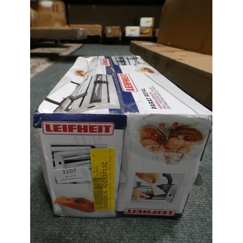 3107 - Two Leifeit wall-mounted plastic wrap dispensers and a Luminarc plate set * This lot is subject to V... 