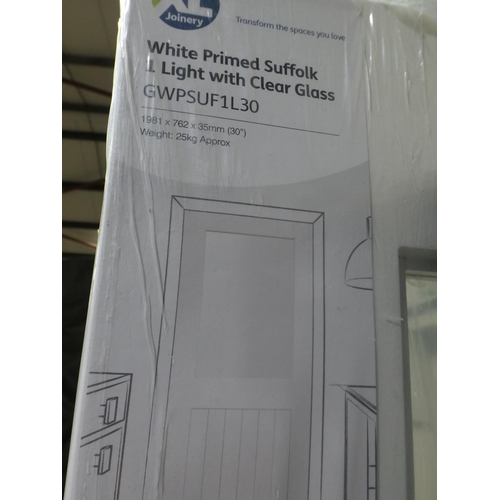 3108 - A white primed 'Suffolk' internal door - 1981mm x 762mm x 35mm * This lot is subject to VAT