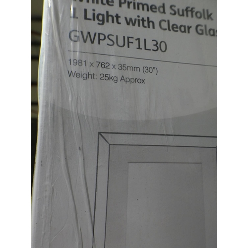 3108 - A white primed 'Suffolk' internal door - 1981mm x 762mm x 35mm * This lot is subject to VAT