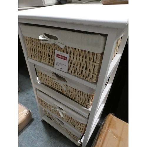 3129 - White four drawer maize unit * This lot is subject to VAT