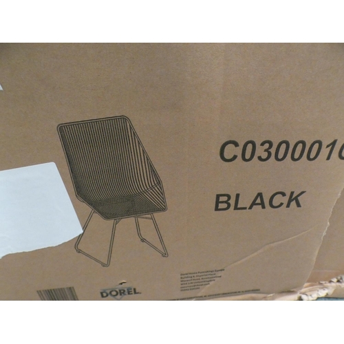 3176 - Cosmo Living black metal dining chair * This lot is subject to VAT