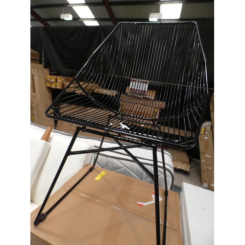 3176 - Cosmo Living black metal dining chair * This lot is subject to VAT