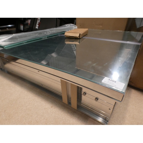 3204 - Two door mirrored bathroom cabinet (70cm H x 80cm W x 12.5cm D) * This lot is subject to VAT