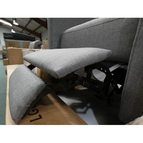 3212 - Grey fabric buttonback manual reclining armchair * This lot is subject to VAT