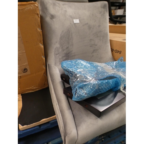 3215 - Grey velvet dining chair * This lot is subject to VAT