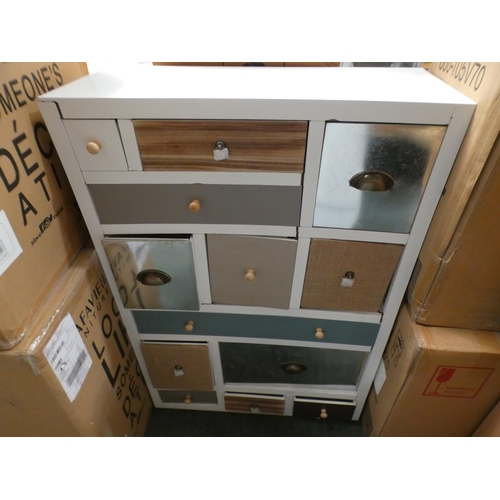 3229 - Thirteen drawer chest (98cm H x 70cm W x 30cm D) * This lot is subject to VAT