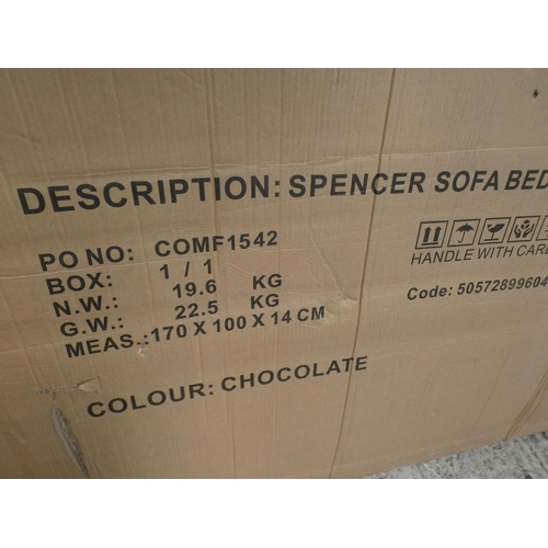 3254 - Chocolate coloured 'Spencer' sofa bed * This lot is subject to VAT